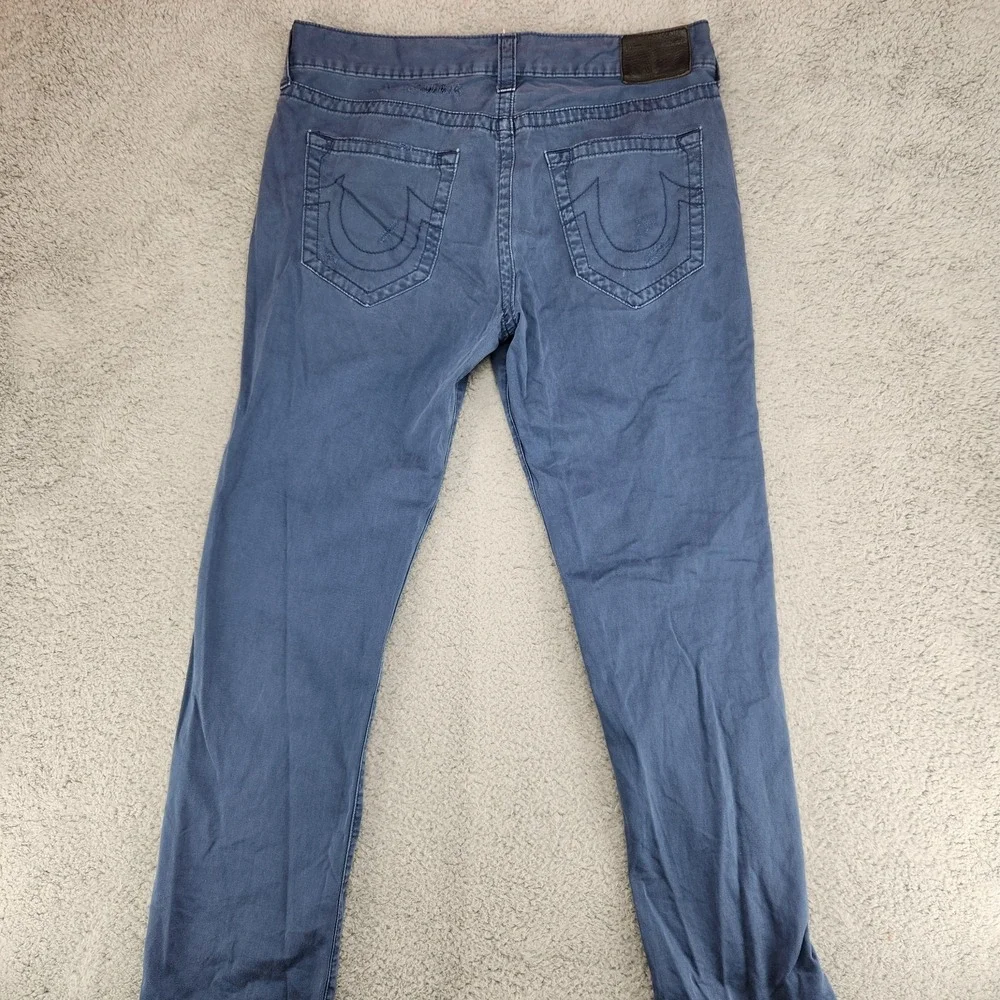 True Religion Jeans Geno Relaxed Distressed Mens Size 36 Blue
